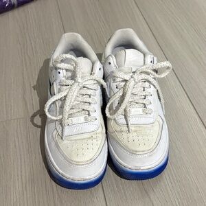 Nike White and Blue Athletic Shoes